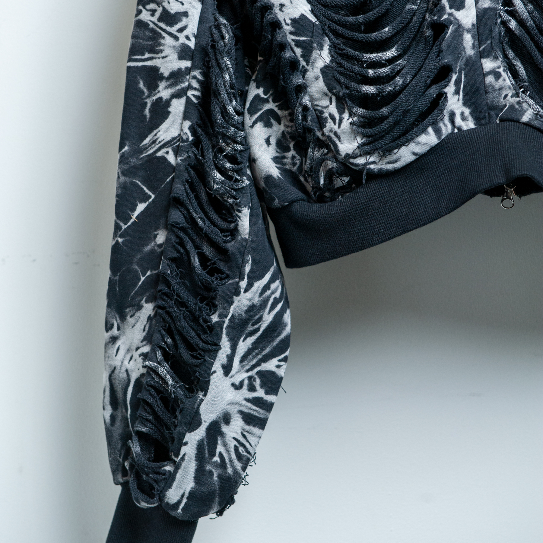 【STEALTH STELL'A】DESTROY HOODIE-SHORT (BLACKMIX)